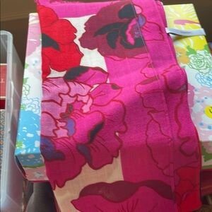 Talbots Pink and Red Floral Scarf NWOT